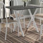 Conjunto De Mesa Miami Com 4 Cadeiras Madri Branco Com Nature