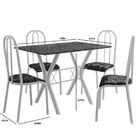 Conjunto De Mesa Miami Com 4 Cadeiras Madri Branco Com Preto