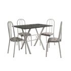 Conjunto De Mesa Miami Com 4 Cadeiras Madri Branco Com Tribal