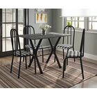 Conjunto De Mesa Miami Com 4 Cadeiras Madri Preto Fosco Com X