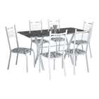 Conjunto De Mesa Miami Com 6 Cadeiras Lisboa Branco Liso E Br