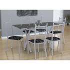 Conjunto De Mesa Miami Com 6 Cadeiras Lisboa Branco Prata E P