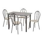 Conjunto De Mesa Monique Com 4 Cadeiras Craqueado Preto Rattan