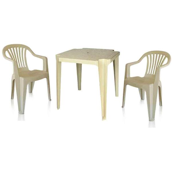 Conjunto De Mesa Monobloco E 2 Cadeiras Poltrona Vinho - Anta
