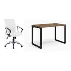 Conjunto De Mesa Munique Carvalho 120 Cm Com Cadeira De Escri