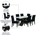 Conjunto De Mesa Off White Dubai 1,60m Mdf Com 6 Cadeiras