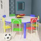 Conjunto De Mesa Oitavada Com 8 Cadeiras Funny Colorido