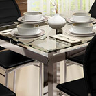 Conjunto De Mesa Ornata 90x90cm Com 4 Cadeiras Verena Cromado