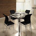 Conjunto De Mesa Ornata 90x90cm Com 4 Cadeiras Verena Cromado