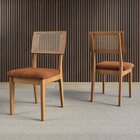 Conjunto De Mesa Oval Com 6 Cadeiras 100% Mdf Com Encosto Tel