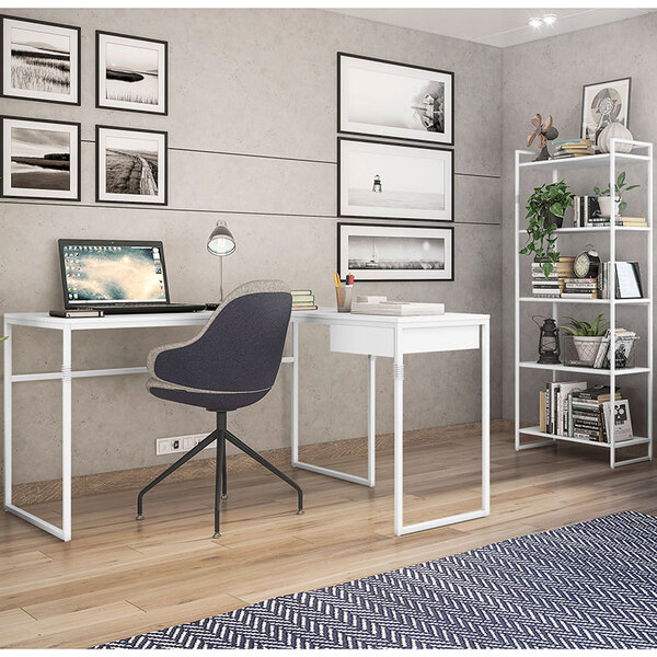 Conjunto De Mesa Para Computador Érica E 1 Estante Com 5 Prat