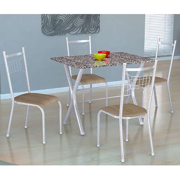 Conjunto De Mesa Para Cozinha Com 4 Cadeiras Miame/madri - Fa