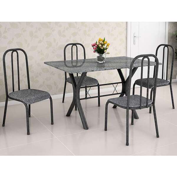 Conjunto De Mesa Para Cozinha Com 4 Cadeiras Miame/madri - Fa