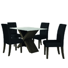 Conjunto De Mesa Para Sala De Jantar Off White Dubai 1,35m