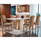 Conjunto De Mesa Para Sala De Jantar Retangular Com 6 Cadeira