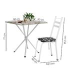 Conjunto De Mesa Paula 0,80m Com Tampo De Vidro 4 Cadeiras Br