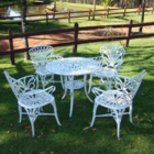 Conjunto De Mesa Primavera Com 4 Cadeiras E Ombrelone - Branco