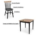 Conjunto De Mesa Quadrada Com 4 Cadeira Eucalipto Preto