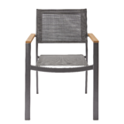 Conjunto de Mesa quadrada 89x89cm com 4 Cadeiras alumínio Oris Naterial preta