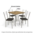 Conjunto De Mesa Quadrada Com 4 Cadeiras Em Aço Nickel/preto/