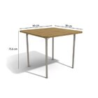 Conjunto De Mesa Quadrada Com 4 Cadeiras Em Aço Nickel/preto/