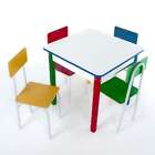 Conjunto De Mesa Quadrada Com 4 Cadeiras Ferrum Colorido