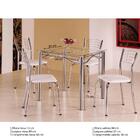 Conjunto De Mesa Quadrada Com 4 Cadeiras - Tampo Em Vidro - A