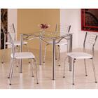 Conjunto De Mesa Quadrada Com 4 Cadeiras - Tampo Em Vidro - A