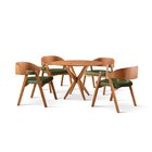 Conjunto De Mesa Redonda 108 Cm Com 4 Cadeiras Luna Verde/mar
