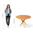 Conjunto De Mesa Redonda 120cm Com 4 Cadeiras Luna Nude/freijó