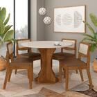 Conjunto De Mesa Redonda 4 Cadeiras Santorini Fre/off/cor.car