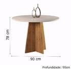 Conjunto De Mesa Redonda Sala De Jantar Slin 0,90m Off White