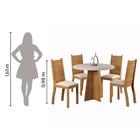 Conjunto De Mesa Redonda Sala De Jantar Slin 0,90m Off White