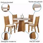 Conjunto De Mesa Redonda Sala De Jantar Slin 0,90m Off White