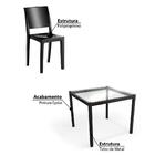 Conjunto De Mesa Remo Com 4 Cadeiras Polipropileno - Preto