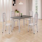 Conjunto De Mesa Retangular 120x75cm Tampo Ardósia Indiano 4