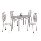 Conjunto De Mesa Retangular 120x75cm Tampo Granito Ocre 4 Cad