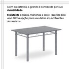 Conjunto De Mesa Retangular 120x75cm Tampo Granito Ocre 4 Cad