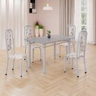 Conjunto De Mesa Retangular 120x75cm Tampo Granito Ocre 4 Cad