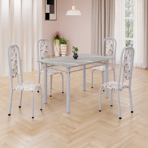 Conjunto De Mesa Retangular 120x75cm Tampo Granito Topázio 4