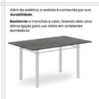 Conjunto De Mesa Retangular 140x75cm Tampo Ardósia Indiano 6