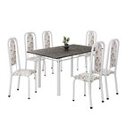 Conjunto De Mesa Retangular 140x75cm Tampo Ardósia Indiano 6