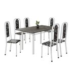 Conjunto De Mesa Retangular 140x75cm Tampo Ardósia Indiano 6