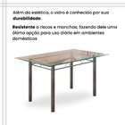 Conjunto De Mesa Retangular 140x75cm Tampo De Vidro 6 Cadeira