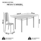 Conjunto De Mesa Retangular 140x75cm Tampo De Vidro 6 Cadeira