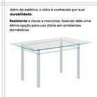Conjunto De Mesa Retangular 140x75cm Tampo De Vidro 6 Cadeira