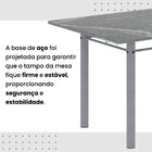 Conjunto De Mesa Retangular 140x75cm Tampo Granito Topázio 6
