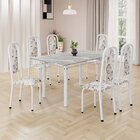 Conjunto De Mesa Retangular 140x75cm Tampo Granito Topázio 6