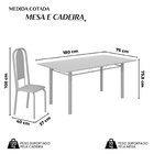 Conjunto De Mesa Retangular 180x75cm Tampo Ardósia Indiana 8