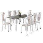 Conjunto De Mesa Retangular 180x75cm Tampo Ardósia Indiana 8